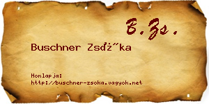 Buschner Zsóka névjegykártya